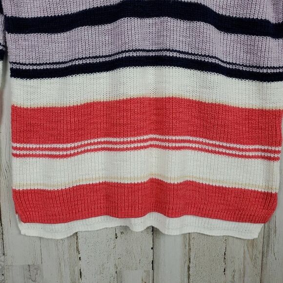 Maurices Striped V-neck Sweater Red White Blue Size XS - Picture 5 of 10